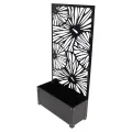 Pflanzkasten mit Rankgitter aus Metall, schwarz, 60x24x24 cm, mit Rankhilfe 122 cm hoch, Blumenkasten mit Spalier, Hochbeet mit Sichtschutz - Thumbnail 3
