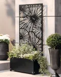 Pflanzkasten mit Rankgitter aus Metall, schwarz, 60x24x24 cm, mit Rankhilfe 122 cm hoch, Blumenkasten mit Spalier, Hochbeet mit Sichtschutz - Thumbnail 6