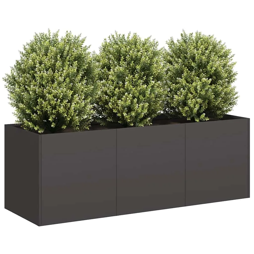 Pflanzgefäß Pflanzkübel Gartenpflanzen Gartenbeet Hochbeet Frühbeet Pflanzkasten Blumenkasten Gartenpflanzen Schwarz 120 x 40 x 40 cm Kaltgewalzter Stahl