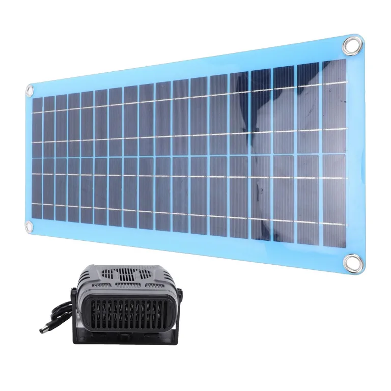 Yunseity 30-W-Solarpanel-Heizung für Hühnerställe und Haustierhäuser, Tragbare Warmwindanlage mit USB- und DC-Anschlüssen für die Gewächshausheizung und das Trocknen Kleiner Räume – Bild 4