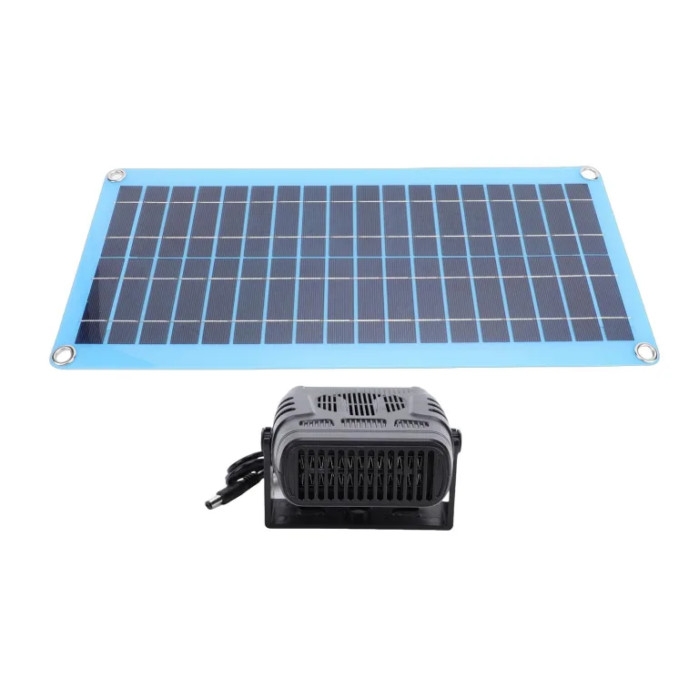 Yunseity 30-W-Solarpanel-Heizung für Hühnerställe und Haustierhäuser, Tragbare Warmwindanlage mit USB- und DC-Anschlüssen für die Gewächshausheizung und das Trocknen Kleiner Räume – Bild 1