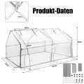 ACXIN Foliengewächshaus Tomatenhaus Frühbeet mit Spitzdach Niedriges Gewächshaus Atmungsaktiv Insektenabweisend Pflanzenhaus für Gemüse Kräuter Tomaten Garten Balkon Weiß 180 x 90 x 90 cm - Thumbnail 2