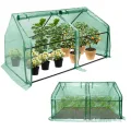 ACXIN Foliengewächshaus Tomatenhaus Frühbeet mit Spitzdach Niedriges Gewächshaus Atmungsaktiv Insektenabweisend Pflanzenhaus für Gemüse Kräuter Tomaten Garten Balkon Weiß 180 x 90 x 90 cm - Thumbnail 10