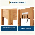 Garvee Hochbeet Holz, Blumenbett, Kräuterbeet, Frühbeet, mit Pflanzfolie, Abflusslöchern und seitlichen Haken, erhöhter Pflanzkasten-Ständer, für Garten, Terrasse, Balkon, Eiche, 122×61×76 cm - Thumbnail 4