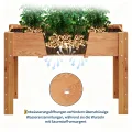 Garvee Hochbeet Holz, Blumenbett, Kräuterbeet, Frühbeet, mit Pflanzfolie, Abflusslöchern und seitlichen Haken, erhöhter Pflanzkasten-Ständer, für Garten, Terrasse, Balkon, Eiche, 122×61×76 cm - Thumbnail 6