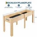 Garvee Hochbeet Holz, Blumenbett, Kräuterbeet, Frühbeet, mit Pflanzfolie, Abflusslöchern und seitlichen Haken, erhöhter Pflanzkasten-Ständer, für Garten, Terrasse, Balkon, Naturfarbe, 183×58×76 cm - Thumbnail 2