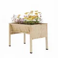Garvee Hochbeet Holz, Blumenbett, Kräuterbeet, Frühbeet, mit Pflanzfolie, Abflusslöchern und seitlichen Haken, erhöhter Pflanzkasten-Ständer, für Garten, Terrasse, Balkon, Naturfarbe, 183×58×76 cm - Thumbnail 9