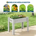 Garvee Hochbeet Holz, Blumenbett, Kräuterbeet, Frühbeet, mit Pflanzfolie, Abflusslöchern und seitlichen Haken, erhöhter Pflanzkasten-Ständer, für Garten, Terrasse, Balkon, Grau, 122×61×76 cm - Thumbnail 5