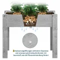 Garvee Hochbeet Holz, Blumenbett, Kräuterbeet, Frühbeet, mit Pflanzfolie, Abflusslöchern und seitlichen Haken, erhöhter Pflanzkasten-Ständer, für Garten, Terrasse, Balkon, Grau, 86×46×76 cm - Thumbnail 3