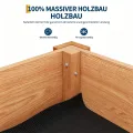 Garvee Hochbeet Holz, Blumenbett, Kräuterbeet, Frühbeet, mit Pflanzfolie, Abflusslöchern und seitlichen Haken, erhöhter Pflanzkasten-Ständer, für Garten, Terrasse, Balkon, Eiche, 183×58×76 cm - Thumbnail 3