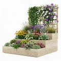 Garvee 3-stöckiges Hochbeet, vertikaler Holz-Pflanzkasten mit Rankgitter und offenem Boden, für Kletterpflanzen, Blumen, Kräuter, Gemüse und Obst, Outdoor-Pflanzbox für Terrasse, Hof und Rasen, Natur - Thumbnail 1
