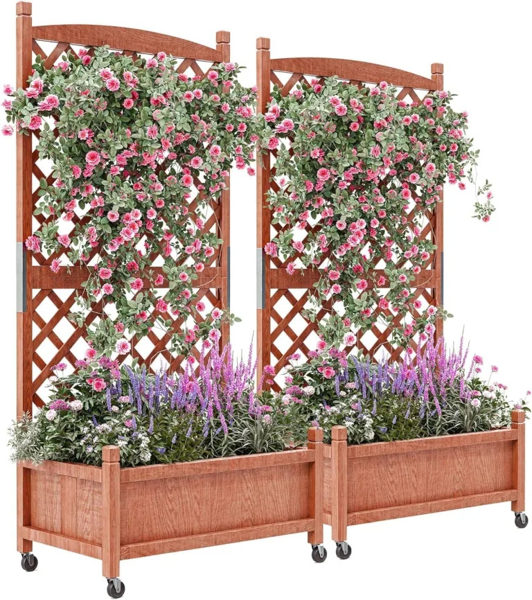 Garvee Hochbeet aus Holz, erhöhter Pflanzkasten-Ständer mit Beinen, Haken und Vliesstoff-Einlage, für Gemüseanbau auf kleinem Raum, Hinterhof, Terrasse, Balkon, Natur – Bild 10