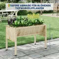 Garvee Hochbeet aus Holz, erhöhter Pflanzkasten-Ständer mit Beinen, Haken und Vliesstoff-Einlage, für Gemüseanbau auf kleinem Raum, Hinterhof, Terrasse, Balkon, Natur - Thumbnail 2