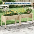 Garvee Hochbeet aus Holz, erhöhter Pflanzkasten-Ständer mit Beinen, Haken und Vliesstoff-Einlage, für Gemüseanbau auf kleinem Raum, Hinterhof, Terrasse, Balkon, Natur - Thumbnail 3