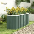 Outsunny Hochbeet Metall 136 x 53 x 61 cm Tief mit Schutzkanten, Pflanzenetiketten und Handschuhen, Kräuterbeet mit offenem Boden, Pflanzkasten Pflanzkübel, einfache Montage für Garten Balkon - Thumbnail 2