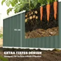 Outsunny Hochbeet Metall 136 x 53 x 61 cm Tief mit Schutzkanten, Pflanzenetiketten und Handschuhen, Kräuterbeet mit offenem Boden, Pflanzkasten Pflanzkübel, einfache Montage für Garten Balkon - Thumbnail 3