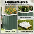 Outsunny Hochbeet Metall 136 x 53 x 61 cm Tief mit Schutzkanten, Pflanzenetiketten und Handschuhen, Kräuterbeet mit offenem Boden, Pflanzkasten Pflanzkübel, einfache Montage für Garten Balkon - Thumbnail 5