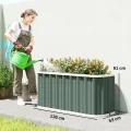 Outsunny Hochbeet Metall 136 x 53 x 61 cm Tief mit Schutzkanten, Pflanzenetiketten und Handschuhen, Kräuterbeet mit offenem Boden, Pflanzkasten Pflanzkübel, einfache Montage für Garten Balkon - Thumbnail 7