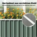 Outsunny Hochbeet Metall 136 x 53 x 61 cm Tief mit Schutzkanten, Pflanzenetiketten und Handschuhen, Kräuterbeet mit offenem Boden, Pflanzkasten Pflanzkübel, einfache Montage für Garten Balkon - Thumbnail 8