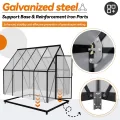 LZQ Gewächshaus Aluminium mit Fundament 230x180x195cm Gartengewächshaus Treibhaus 4mm PC-Hohlkammerplatten Tomatenhaus mit Schiebetür Dachfenster Pflanzenhaus Wetterfest für Aufzucht Gemüse, 6x8 ft - Thumbnail 5