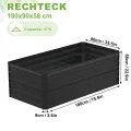 LZQ Hochbeet Metall 180x90x58cm M für Garten Verzinktes Gemüsebeet Pflanzkasten Pflanzenbeet Kräuterbeet aus Rostfreiem Stahl Frühbeet Hochbeete für Gemüse Blumen Kräuter, Rechteckigl Schwarz 975L - Thumbnail 3