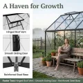 YRHome Aluminium Gewächshaus 179,5x229,5x194,5cm, 5.2mm Polycarbonat Hohlkammerplatten, Schwarz, Gartengewächshaus Wetterfest Winterfest Garten Treibhaus Gartengewächshaus Schwarz - Thumbnail 3