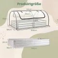 GOPLUS 3 in 1 Hochbeet mit Gewächshaus, Pflanzkasten mit abnehmbarem PVC-Abdeckung & 2 Fenstern, Blumenbeet Metall mit offener Boden, Outdoor Frühbeet für Gemüse, Kräuter & Blumen, 202 x 101 x 81 cm - Thumbnail 3