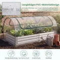 GOPLUS 3 in 1 Hochbeet mit Gewächshaus, Pflanzkasten mit abnehmbarem PVC-Abdeckung & 2 Fenstern, Blumenbeet Metall mit offener Boden, Outdoor Frühbeet für Gemüse, Kräuter & Blumen, 202 x 101 x 81 cm - Thumbnail 5