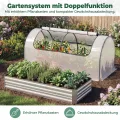 GOPLUS 3 in 1 Hochbeet mit Gewächshaus, Pflanzkasten mit abnehmbarem PVC-Abdeckung & 2 Fenstern, Blumenbeet Metall mit offener Boden, Outdoor Frühbeet für Gemüse, Kräuter & Blumen, 202 x 101 x 81 cm - Thumbnail 6