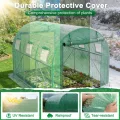 SUBTLETY Gewächshaus 3×2×2 m Foliengewächshaus Belüftung Tomatengewächshaus mit Fenstern & Reißverschlusstürenk, Folientunnel aus Verzinktem Stahlrahmen Frostschutz für Gartenpflanzen, Grün - Thumbnail 3