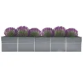 Verzinktes Stahl Hochbeet 400x80x77 cm, Pflanzkübel für Blumen Kräuter Gemüse, Garten-Hochbeet aus Metall 400 cm, einfache Montage - Thumbnail 2