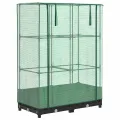 HUAKEHOM Hochbeet mit Gewächshaus-Aufsatz Pflanzbeet mit Eisenrohr-Rahmen Gemüsebeet für Garten Terrasse Balkon Pflanzkasten Frühbeet Rattan-Optik 80x40x123 cm - Thumbnail 2