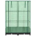 HUAKEHOM Hochbeet mit Gewächshaus-Aufsatz Pflanzbeet mit Eisenrohr-Rahmen Gemüsebeet für Garten Terrasse Balkon Pflanzkasten Frühbeet Rattan-Optik 80x40x123 cm - Thumbnail 4