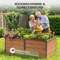 Amopatio Hochbeet Metall 200x100x77 cm Holzoptik, 1 mm Zink-Aluminium Pflanzbeet, 1540L Stabil Gemüsebeet, Wetterfest Gartenbeet Pflanzkasten Kräuterbeet für Outdoor & Balkon, Braun - Thumbnail 4