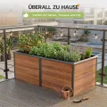 Amopatio Hochbeet Metall 200x100x77 cm Holzoptik, 1 mm Zink-Aluminium Pflanzbeet, 1540L Stabil Gemüsebeet, Wetterfest Gartenbeet Pflanzkasten Kräuterbeet für Outdoor & Balkon, Braun - Thumbnail 5