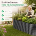 Hochbeet Metall 240x80x80 cm, verzinkter Stahl, wetterfest, oval mit abgerundeten Ecken, inkl. MontageSet, Handschuhe und Nagetierschutz (Anthrazit, 240 x 80 x 80 cm) - Thumbnail 3