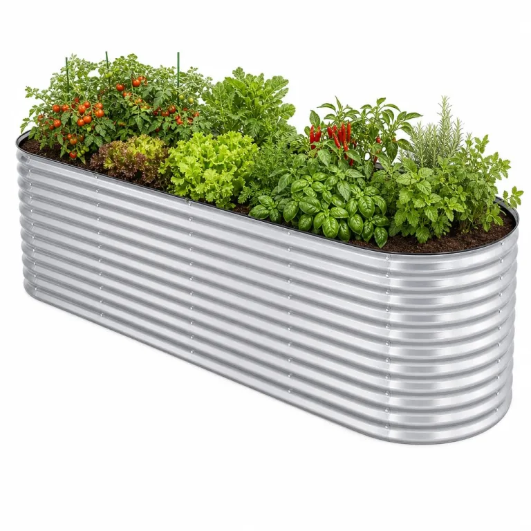 Hochbeet Metall 160x80x80, verzinkter Stahl, wetterfest, oval mit abgerundeten Ecken, inkl. MontageSet, Handschuhe und Nagetierschutz (Anthrazit, 160 x 80 x 80 cm) – Bild 9
