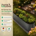 Hochbeet Metall 160x80x80, verzinkter Stahl, wetterfest, oval mit abgerundeten Ecken, inkl. MontageSet, Handschuhe und Nagetierschutz (Anthrazit, 160 x 80 x 80 cm) - Thumbnail 8