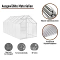 ESTEXO Aluminium Gewächshaus Treibhaus ohne oder inkl. Fundament Tomatenhaus Pflanzhaus mit Hohlkammerstegplatten (370x190x195 cm) - Thumbnail 3