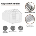 ESTEXO Aluminium Gewächshaus Treibhaus ohne oder inkl. Fundament Tomatenhaus Pflanzhaus mit Hohlkammerstegplatten (370x190x195 cm) - Thumbnail 6