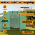 Stabil Foliengewächshaus 300x600x200CM 140g/㎡ mit Tür & 6 Fenstern,Foliengewächshäuser Pflanzenhaus Verzinktem Stahl PE,Gewächshaus Folientunnel für Pflanzenschutz Grün - Thumbnail 2