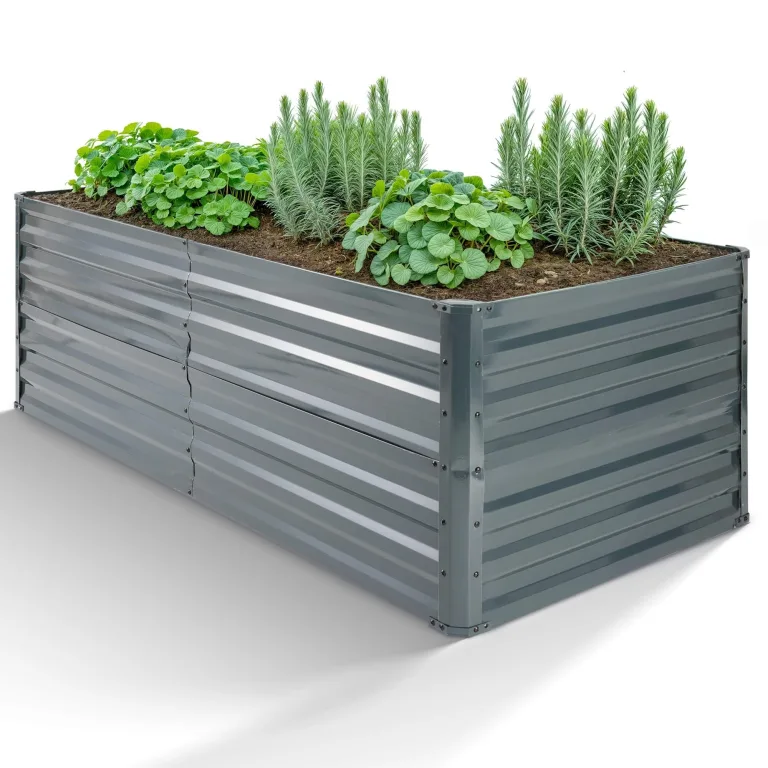 Arebos Hochbeet Metall 240x90x79 cm | Gartenbeet aus verzinktem Stahl | Pflanzbeet wetterfest & rostfrei | Gemüsebeet für Garten & Terrasse | Bausatz Anthrazit ohne Boden – Bild 1