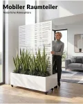Hochbeet mit Sichtschutz, Metall Pflanzkasten mit Rankgitter und Rollen, freistehender Pflanzkübel 33cm tief, wetterfest für Blumen und Kletterpflanzen - Ideal für Garten, Balkon und Terrasse - Thumbnail 4