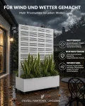Hochbeet mit Sichtschutz, Metall Pflanzkasten mit Rankgitter und Rollen, freistehender Pflanzkübel 33cm tief, wetterfest für Blumen und Kletterpflanzen - Ideal für Garten, Balkon und Terrasse - Thumbnail 5