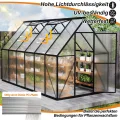 Aluminium Gewächshaus 6x12FT mit Fundament & Belüftungsdachfenster, langlebiges Tomatenhaus wetterfest & korrosionsbeständig, perfektes Treibhaus für Gemüse, Kräuter & Pflanzen, 340x180x195cm - Thumbnail 6