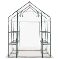 Gewächshaus mit 8 Regalen, 143 x 143 x 195 cm, pulverbeschichteter Stahlrahmen, PVC-Folie, wetterfestes Pflanzenhaus für Garten, Balkon, Terrasse, Schutz für Gemüse, Tomaten, Aussaat - Thumbnail 3