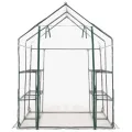 Gewächshaus mit 8 Regalen, 143 x 143 x 195 cm, pulverbeschichteter Stahlrahmen, PVC-Folie, wetterfestes Pflanzenhaus für Garten, Balkon, Terrasse, Schutz für Gemüse, Tomaten, Aussaat - Thumbnail 10