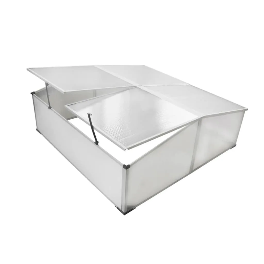 Frühbeet mit 4 Deckeln aus Polycarbonat, Aluminiumrahmen, 108 x 41 x 110 cm, wetterfest und UV-beständig, ideal für Gewächshaus, Tomatenhaus, Pflanzenhaus, Frostschutz und Anzucht im Garten - Bild 1