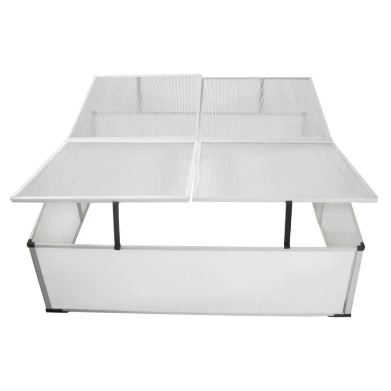 Frühbeet mit 4 Deckeln aus Polycarbonat, Aluminiumrahmen, 108 x 41 x 110 cm, wetterfest und UV-beständig, ideal für Gewächshaus, Tomatenhaus, Pflanzenhaus, Frostschutz und Anzucht im Garten – Bild 3