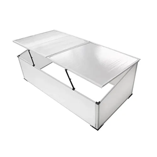Frühbeet mit 4 Deckeln aus Polycarbonat, Aluminiumrahmen, 108 x 41 x 110 cm, wetterfest und UV-beständig, ideal für Gewächshaus, Tomatenhaus, Pflanzenhaus, Frostschutz und Anzucht im Garten – Bild 10